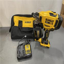 AS-IS - DEWALT 20V MAX Lithium-Ion 15-Degree Electric Cordless Roofing Nailer Kit