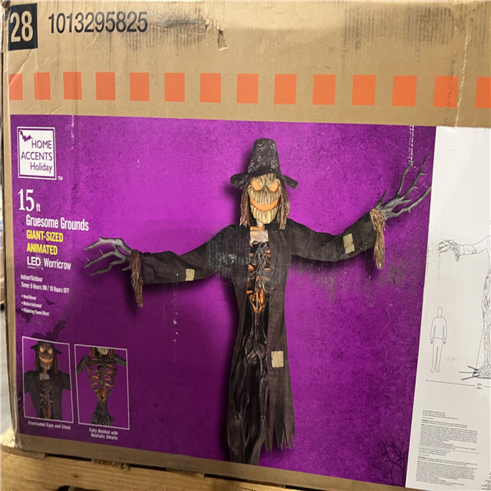 DALLAS LOCATION - AS-IS Home Accents Holiday 15 ft. Gruesome Grounds Giant-Sized Animated LED Worricrow H10