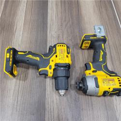 AS-IS DEWALT 20V MAX XR Hammer Drill and ATOMIC Impact Driver 2 Tool Cordless Combo Kit with (2) 4.0Ah Batteries, Charger, and Bag