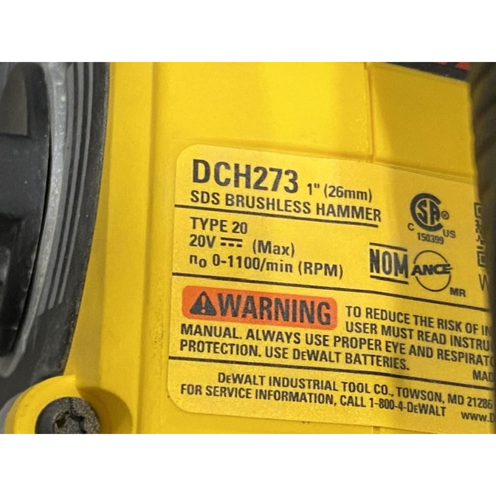 AS-IS DEWALT 20V MAX XR Cordless Brushless 1 in. SDS Plus L-Shape Rotary Hammer (Tool Only)