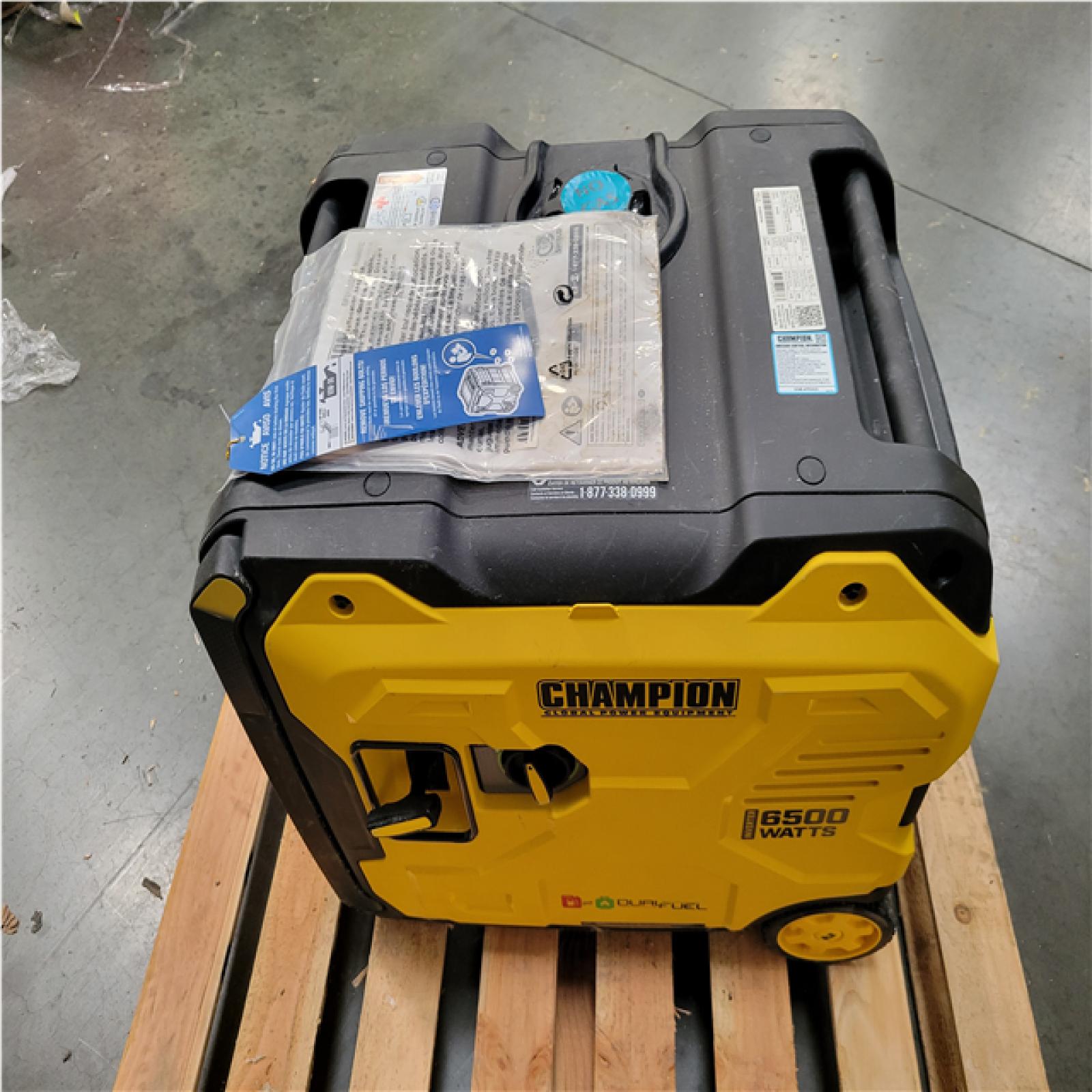 CALIFORNIA AS-IS CHAMPION 6 500/5 250-WATT RECOIL START  GAS PROPANE DUAL FUEL INVERTER PORTABLE GENERATOR
