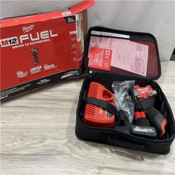 AS-IS Milwaukee FUEL 12V Li-Ion Brushless Cordless Stubby 3/8 in. Impact Wrench Kit