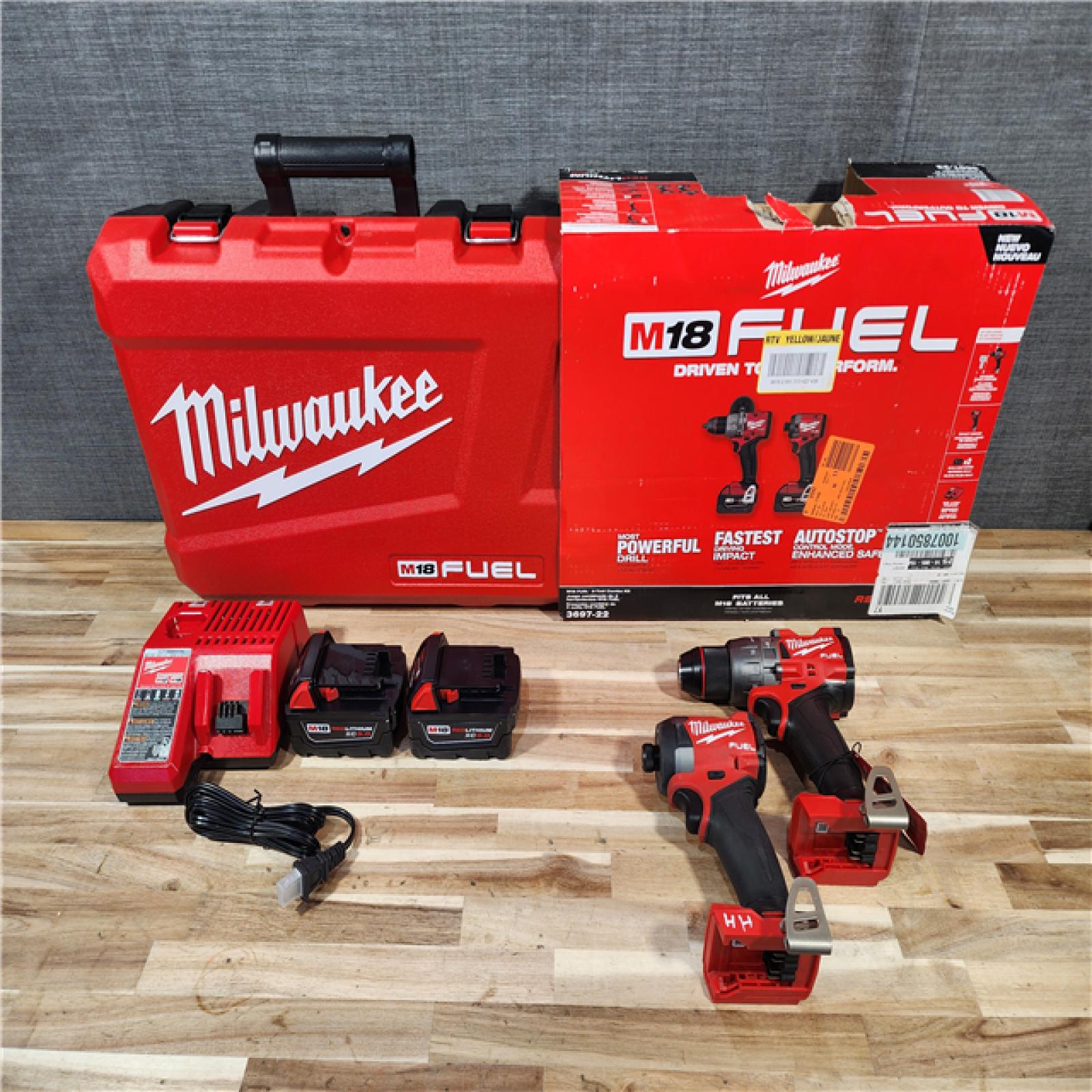 HOUSTON LOCATION - AS-IS Milwaukee  FUEL 18V Lithium-Ion Brushless Cordless Hammer Drill and Impact Driver Combo Kit