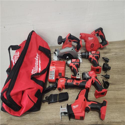 Phoenix Location NEW Milwaukee M18 18-Volt Lithium-Ion Cordless Combo Tool Kit (7-Tool) with (1) Charger, (1) Tool Bag (No Battery)