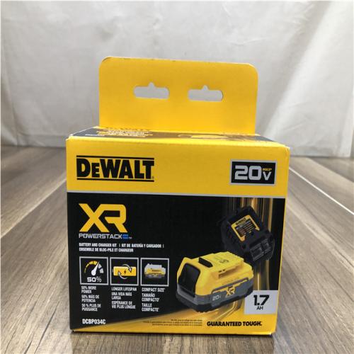 AS-IS DEWALT 20V MAX XR POWERSTACK Lithium-Ion Battery Starter Kit with 1.7Ah Battery and Charger