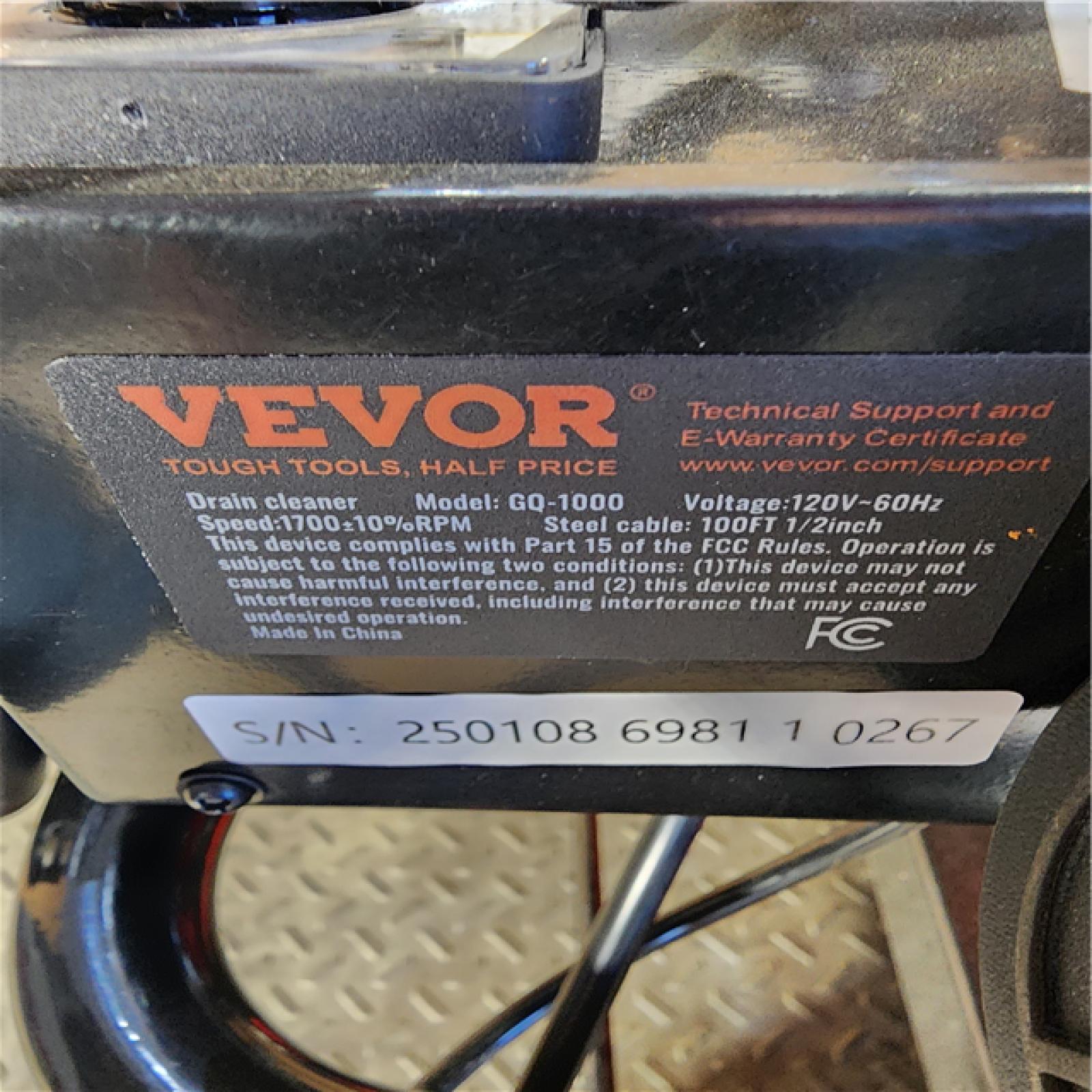 HOUSTON LOCATION - AS-IS VEVOR ELECTRIC DRAIN CLEANER