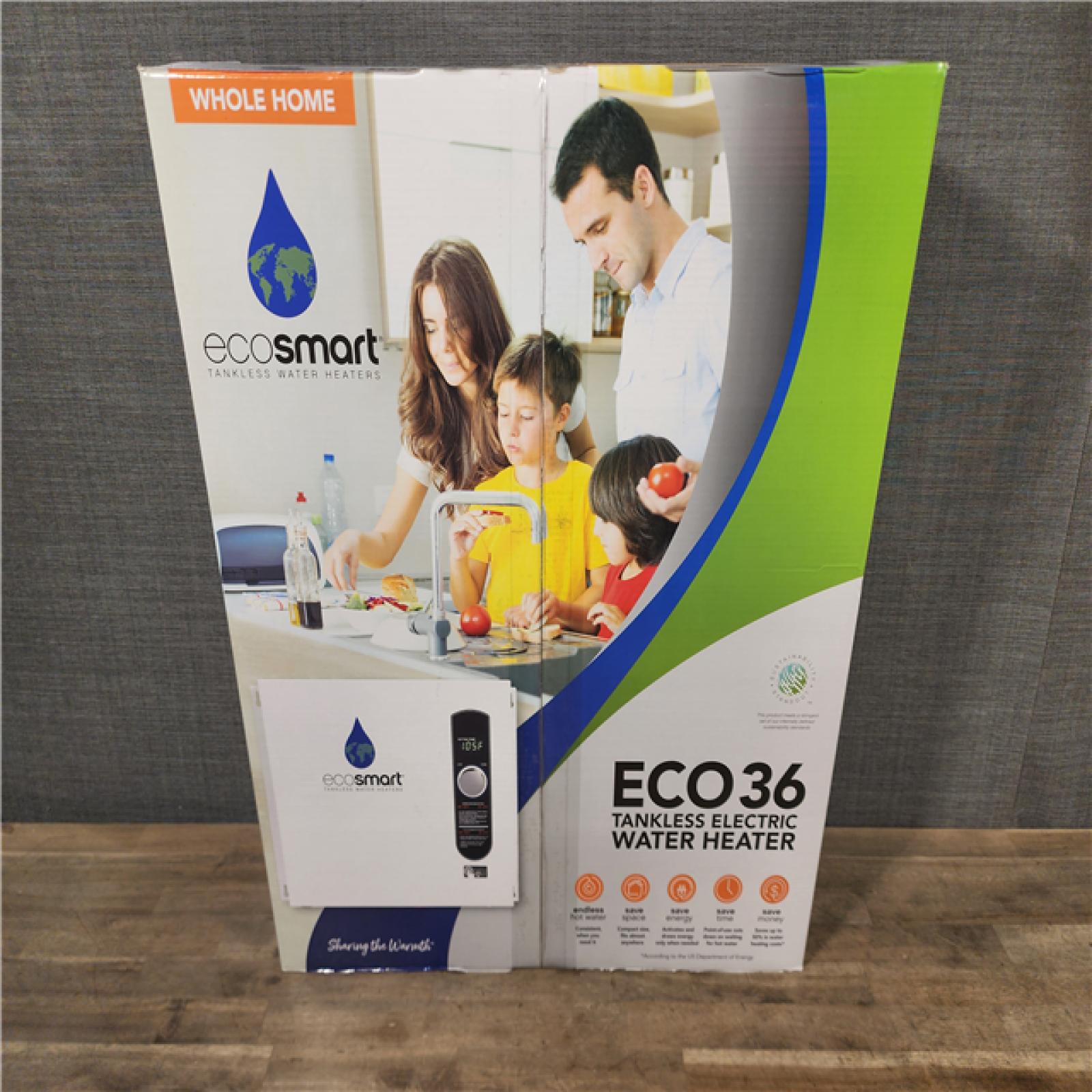 HOUSTON LOCATION - AS-IS (NEW) ECOSMART ECO36 TANKLESS ELECTRIC WATER HEATER