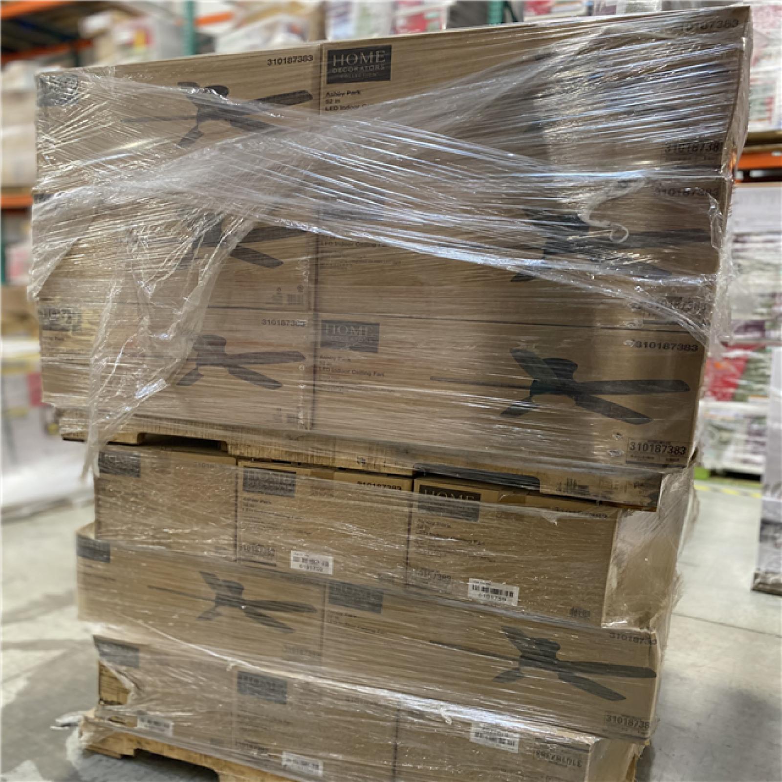 DALLAS LOCATION - Home Decorators Collection Ashby Park 52 in. Integrated Color Changing LED Bronze Ceiling Fan with Light Kit and Remote Control PALLET-(31 UNITS)