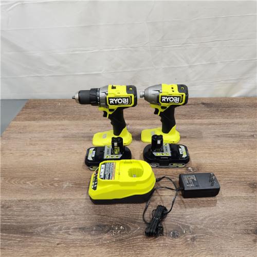 AS-IS ONE+ HP 18V Brushless Cordless 1/2 in. Drill/Driver and Impact Driver Kit W/(2) 2.0 Ah Batteries (RYOBI)