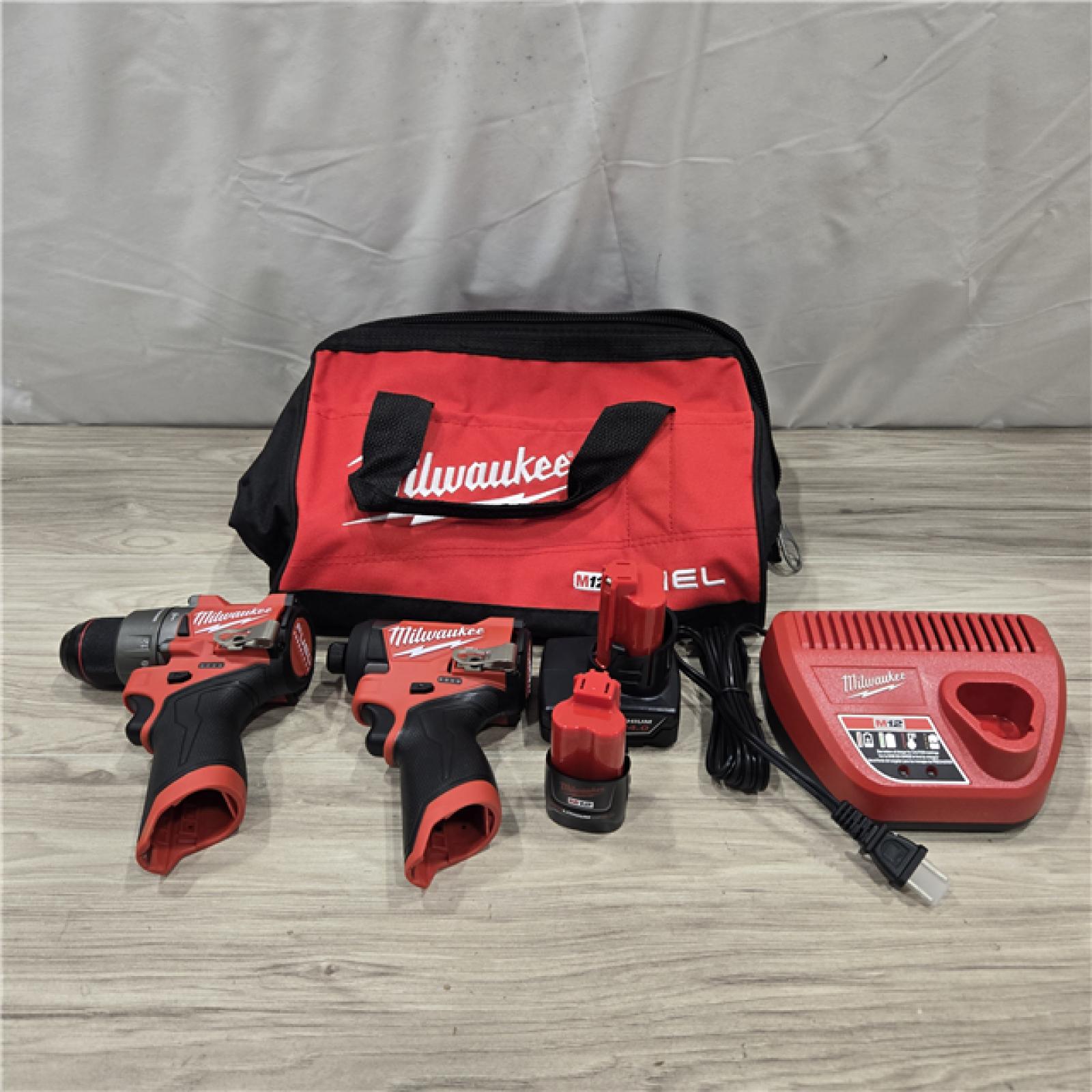 AS-IS Milwaukee 3497-22 12V Hammer Drill and Impact Driver Combo Kit
