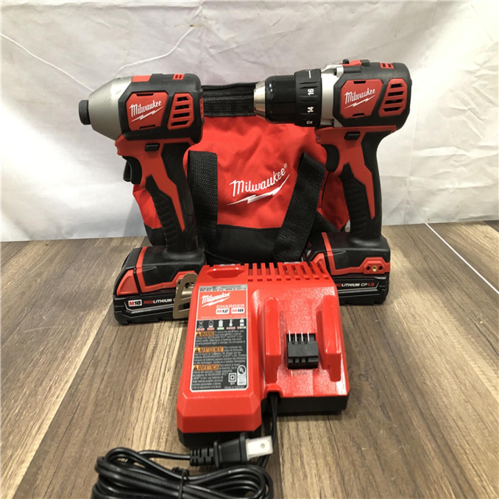 AS-IS Milwaukee 18V Lithium-Ion Cordless Drill Driver/Impact Driver Combo Kit
