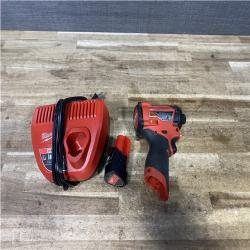 Houston Location AS-IS Milwaukee FUEL Impact Driver and Battery with Charger