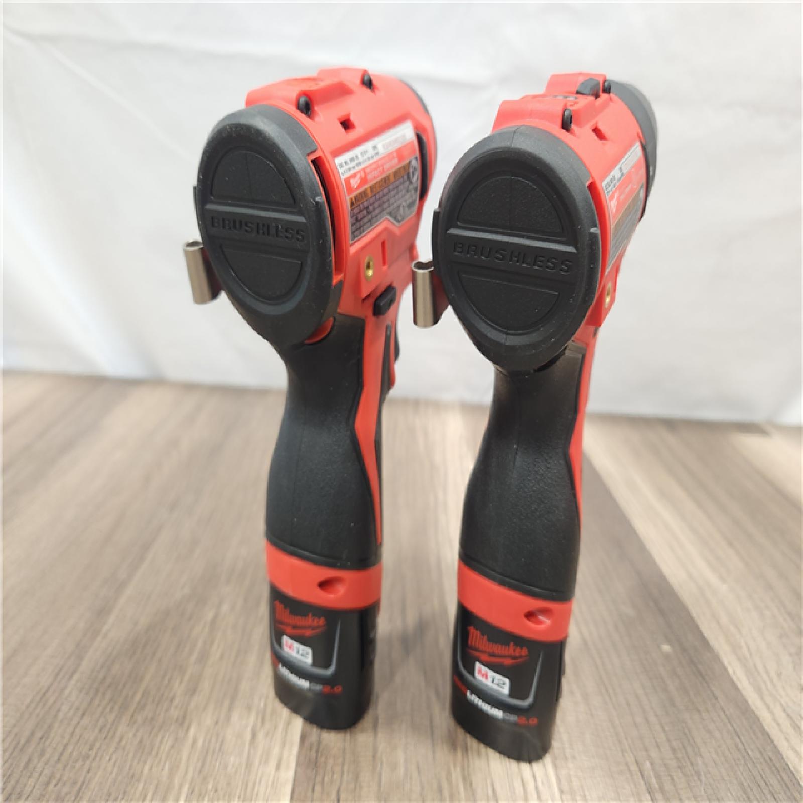 AS-IS- Milwaukee M12 Cordless Brushless 2 Tool Combo Kit