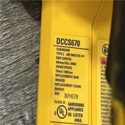 AS-IS DEWALT FLEXVOLT 60V MAX 16in. Brushless Cordless Battery Powered Chainsaw (Tool Only)