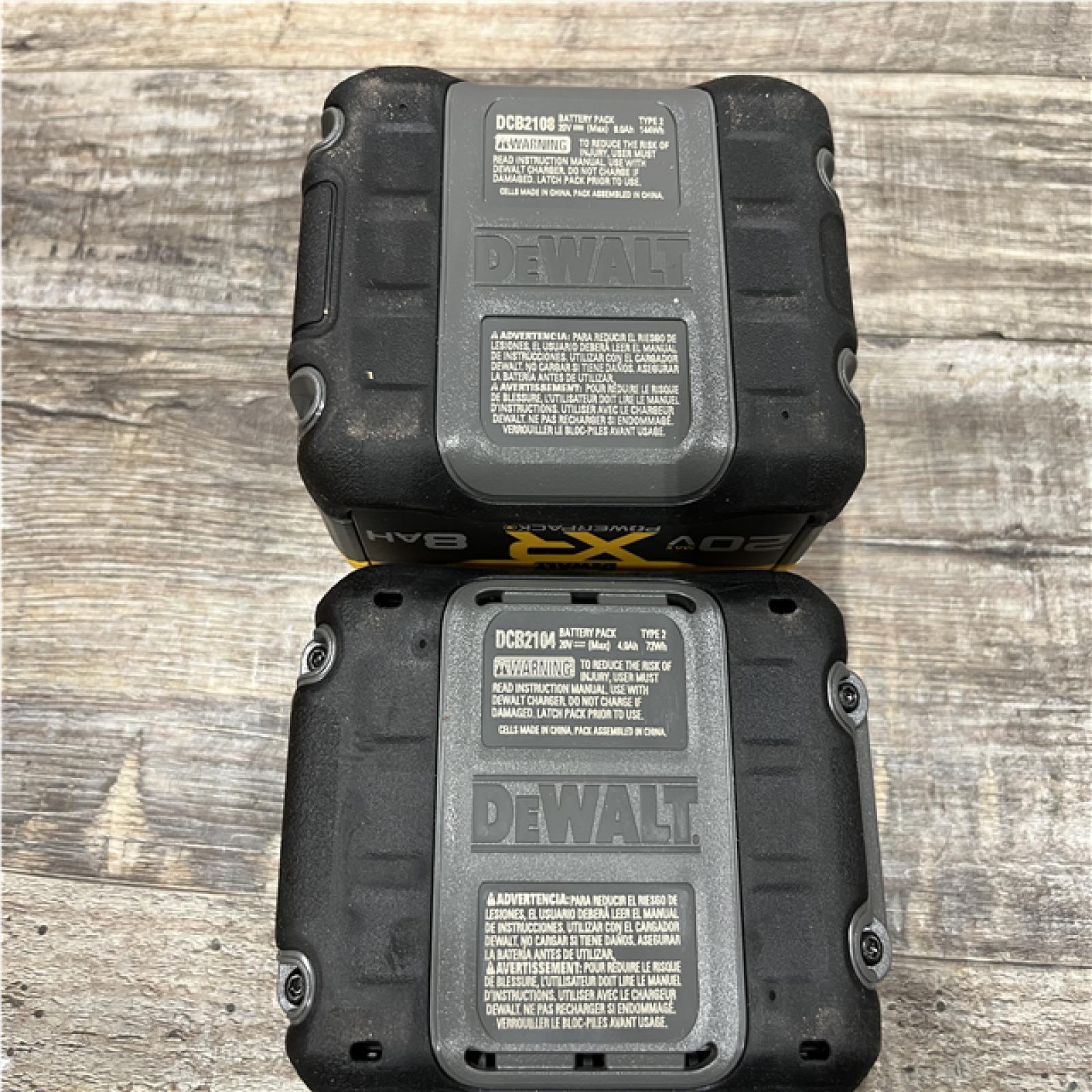 AS-IS DEWALT 20V XR Lithium-Ion Starter Pack with 8.0 Ah and 4.0 Ah Battery Packs and Charger