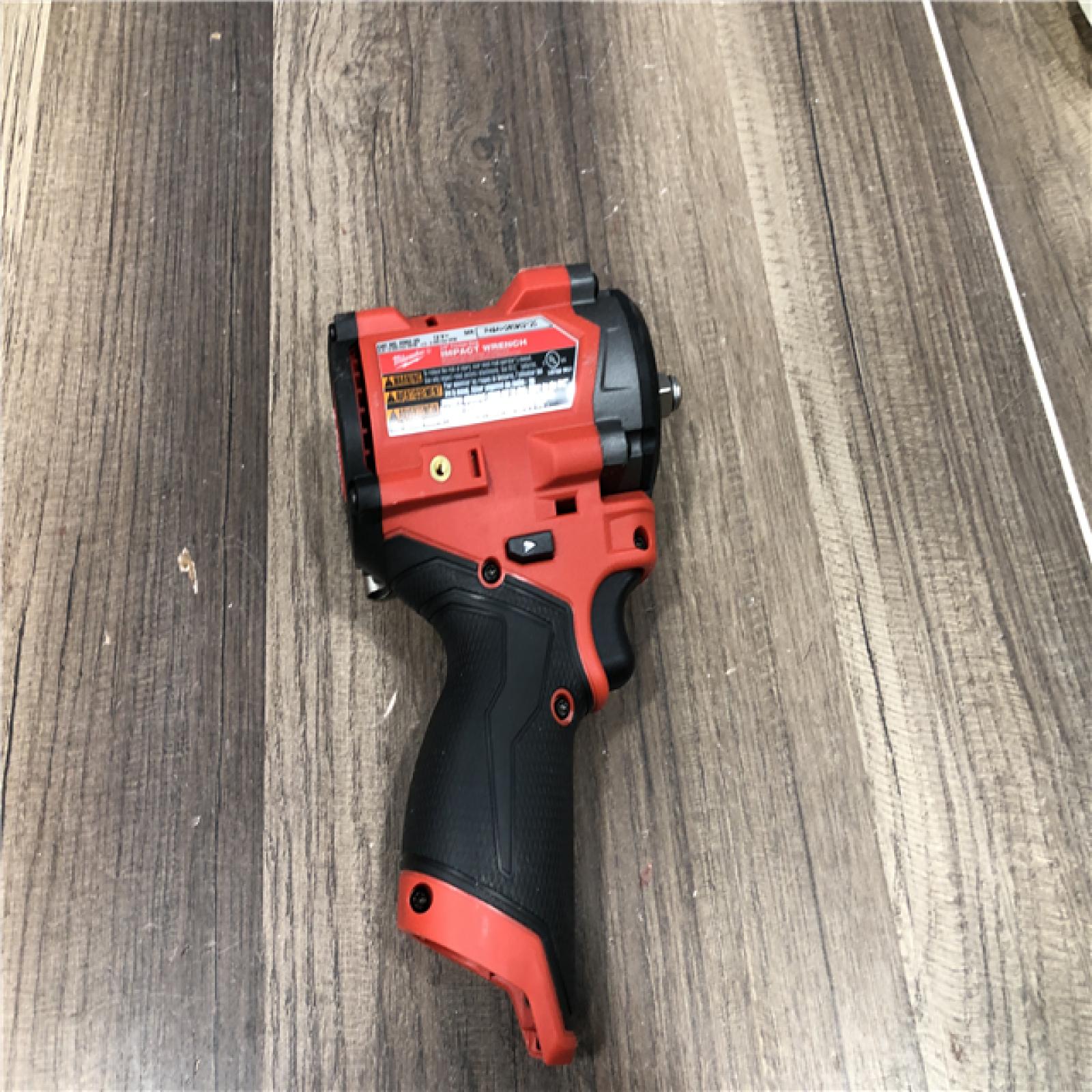 AS-IS Milwaukee FUEL 12V Lithium-Ion Brushless Cordless Stubby 3/8 in. Impact Wrench (Tool-Only)
