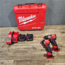 HOUSTON LOCATION - AS-IS MILWAUKEE FUEL 18V Lithium-Ion Brushless Cordless Hammer Drill and Impact Driver Combo Kit