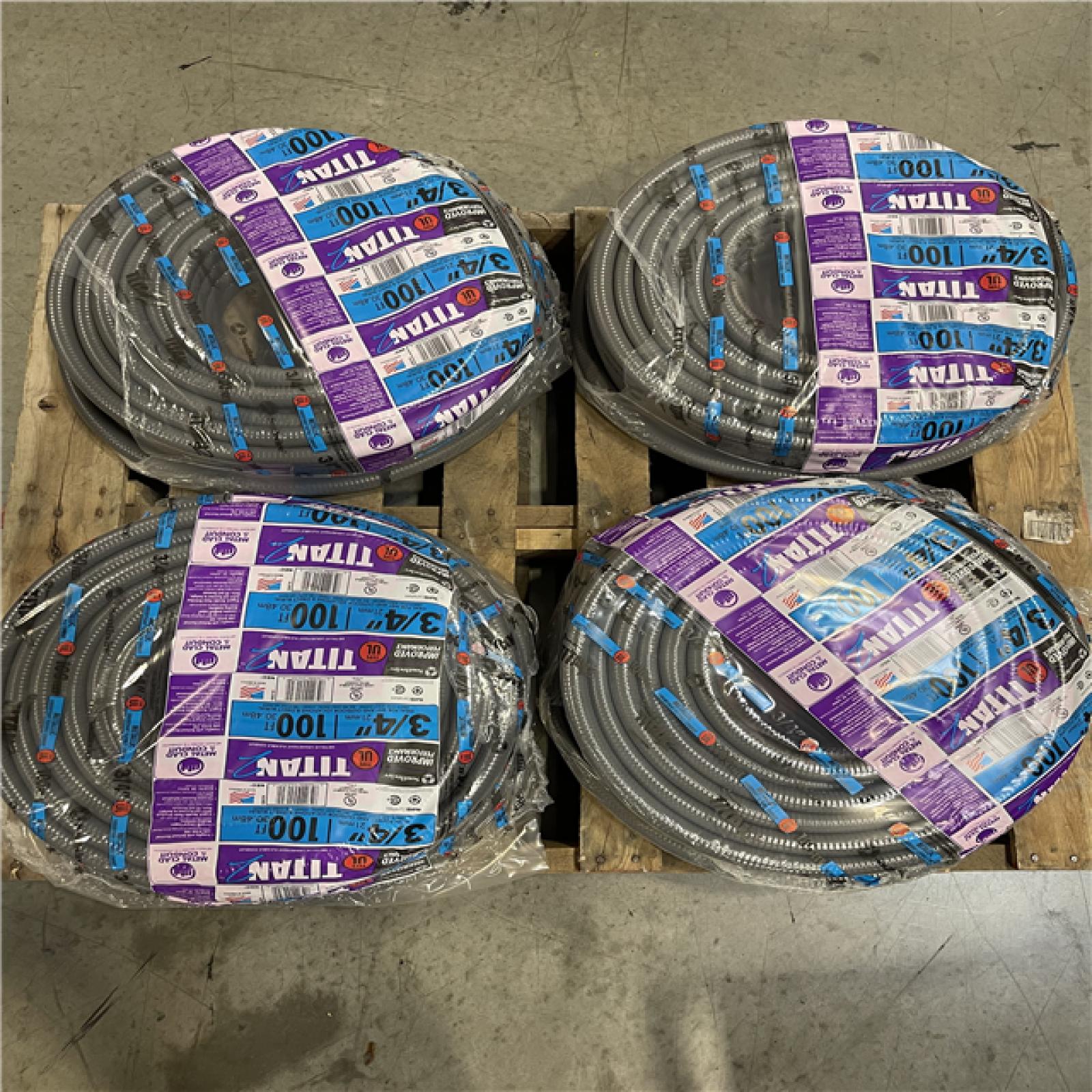 DALLAS LOCATION - Southwire 3/4 in. x 100 ft. Liquidtight Flexible Metallic Titan Steel Conduit PALLET -(4 UNITS)