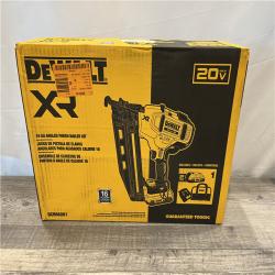 NEW - DEWALT 20V MAX XR 16-Gauge Electric Cordless Angled Finishing Nailer Kit