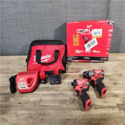 HOUSTON LOCATION - AS-IS Milwaukee 3497-22 12V Brushless Hammer Drill and Impact Driver Combo Kit