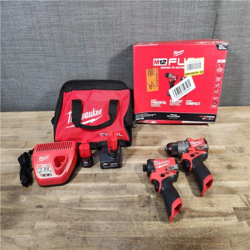 HOUSTON LOCATION - AS-IS Milwaukee 3497-22 12V Brushless Hammer Drill and Impact Driver Combo Kit