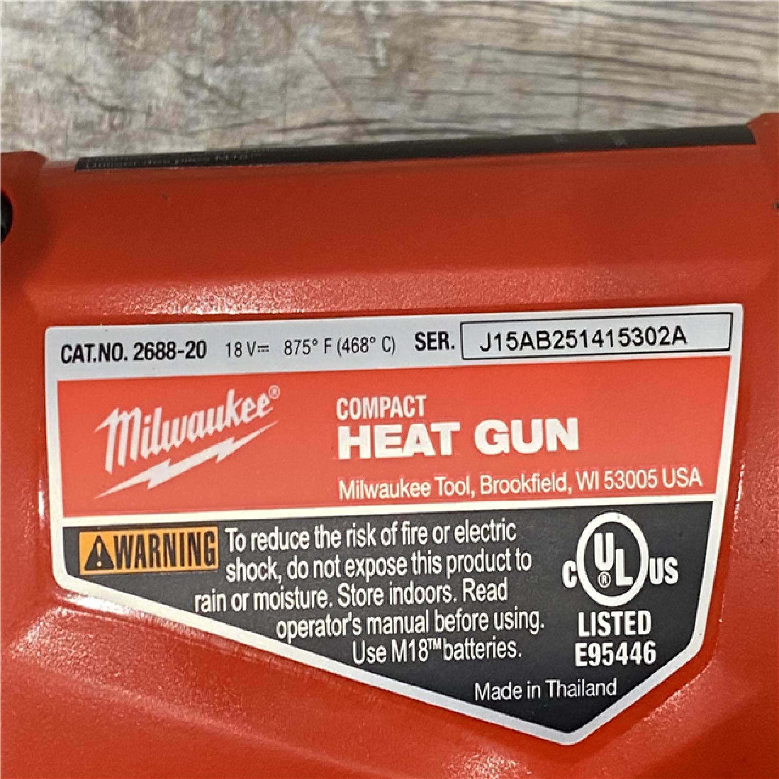 AS-IS Milwaukee 18V Lithium-Ion Cordless Compact Heat Gun (Tool-Only)