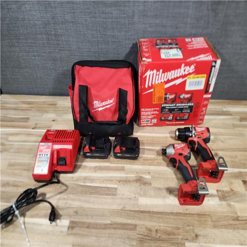 HOUSTON LOCATION - AS-IS Milwaukee 18V Lithium-Ion Brushless Cordless Compact Drill/Impact Combo Kit