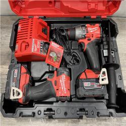 AS-IS Milwaukee FUEL 18V Lithium-Ion Brushless Cordless Hammer Drill and Impact Driver Combo Kit