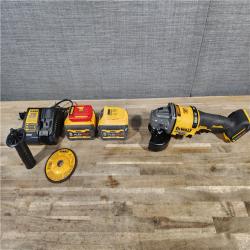 HOUSTON LOCATION - AS-IS DeWalt Flexvolt 60V Max Cordless Grinder  4.5 in; 6 in  Kit  W/ (2) BATTERY & CHARGER (DCG418X2)
