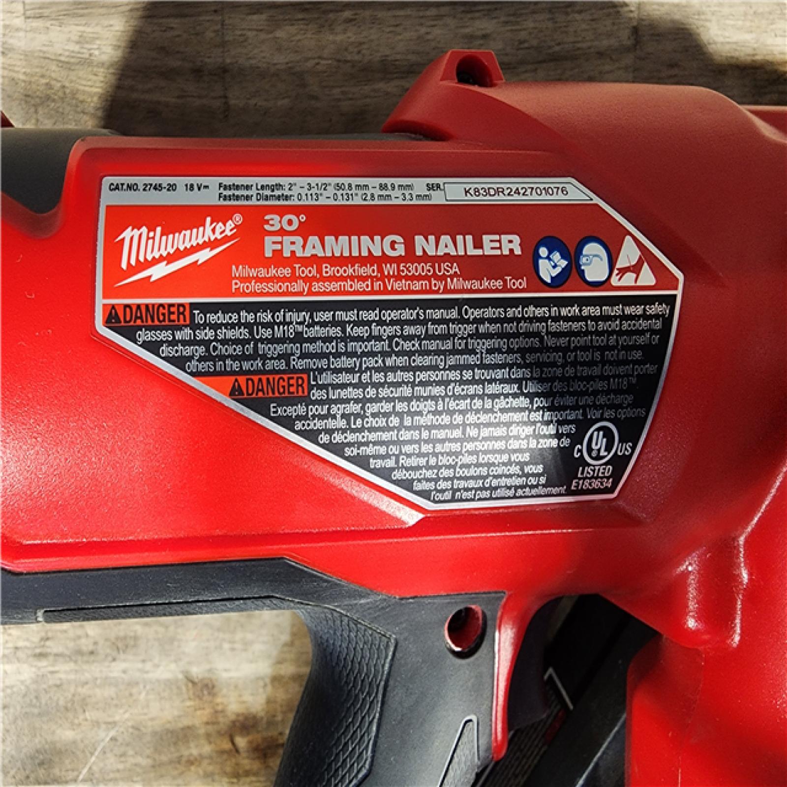 HOUSTON LOCATION - AS-IS M18 FUEL 3-1/2 in. 18-Volt 30-Degree Lithium-Ion Brushless Cordless Framing Nailer (Tool-Only)