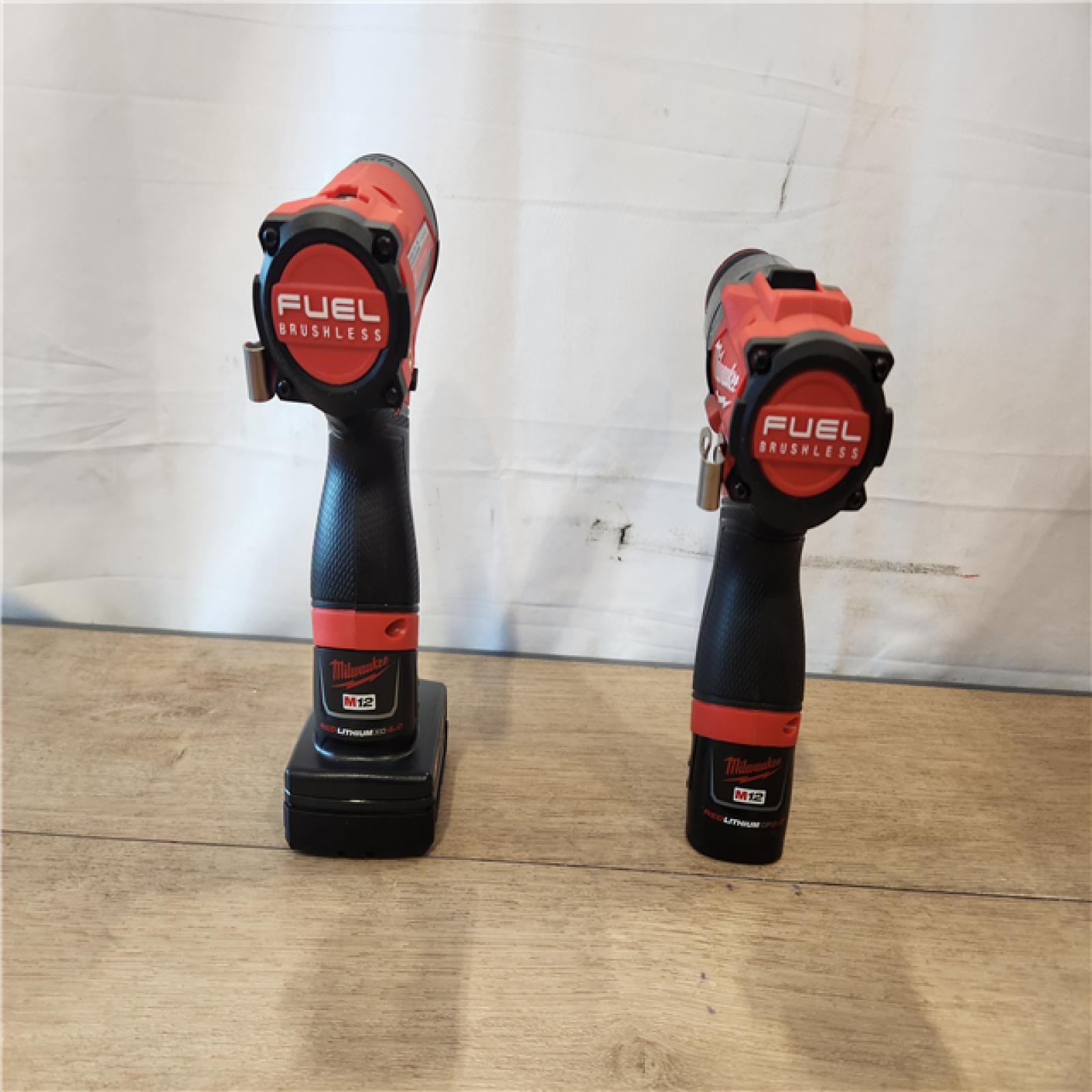 AS-IS- Milwaukee 12V Brushless Hammer Drill and Impact Driver Combo Kit