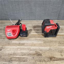 HOUSTON LOCATION - AS-IS Milwaukee Green 125 Ft. Cross Line and Plumb Points Laser Level Kit