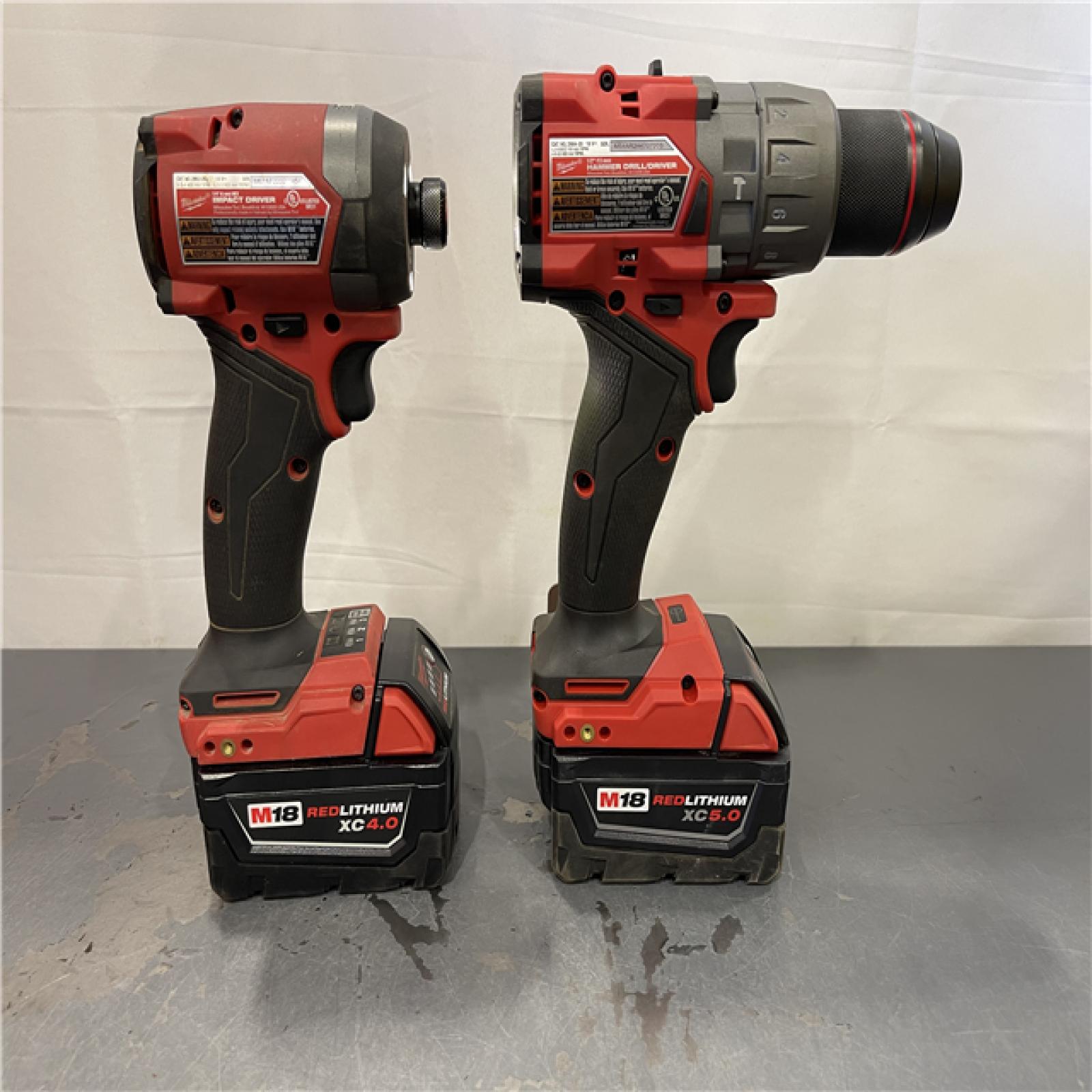 AS-IS - MILWAUKEE FUEL 18V Lithium-Ion Brushless Cordless Hammer Drill and Impact Driver Combo Kit