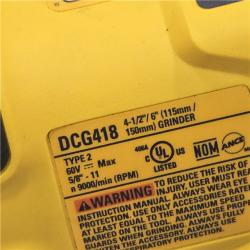 AS-IS DEWALT 60V MAX Cordless 4.5 in. to 6 in. Small Angle Grinder (Tool Only)