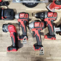 HOUSTON LOCATION - AS-IS MILWAUKEE 8 TOOL COMBO KIT W/ (2) BATTERY & CHARGER
