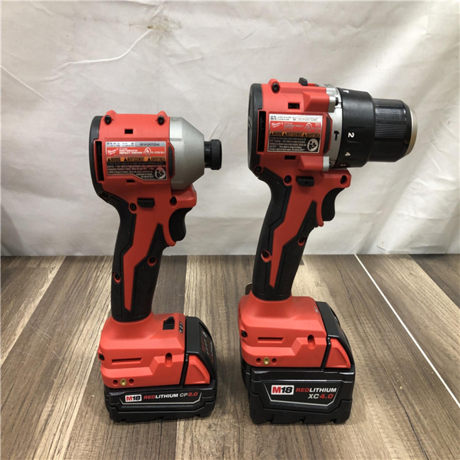 AS-IS Milwaukee 18-Volt Lithium-Ion Brushless Cordless Compact Hammer Drill/Impact Combo Kit