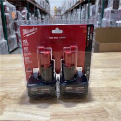 NEW! - Milwaukee M12 12-Volt Lithium-Ion XC Extended Capacity 3.0Ah Battery Pack 3.0Ah (2-Pack)