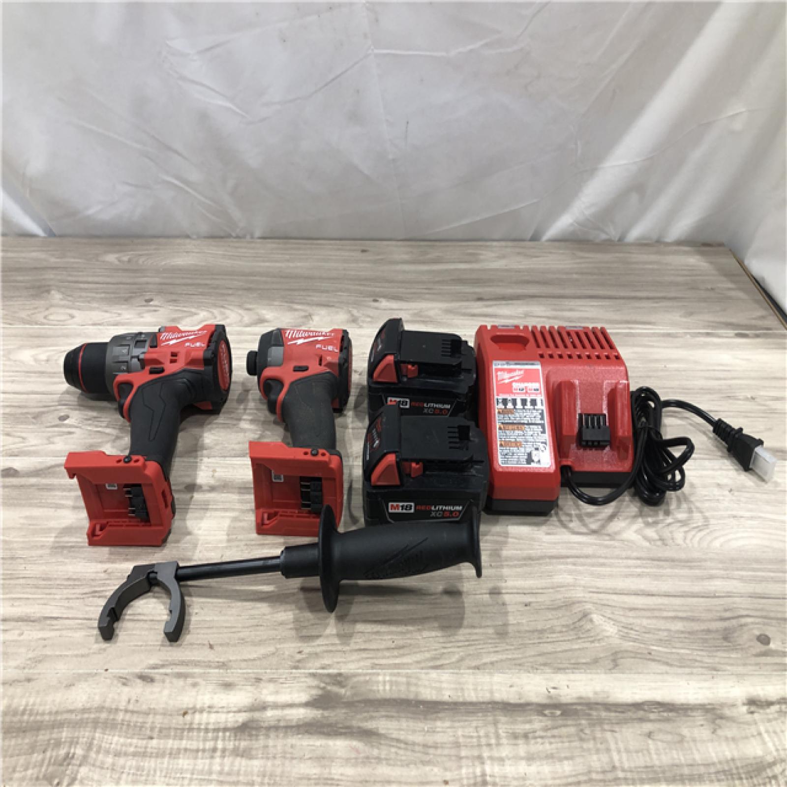 AS-IS Milwaukee M18 FUEL 18V Lithium-Ion Cordless Hammer Drill and Impact Driver Combo Kit