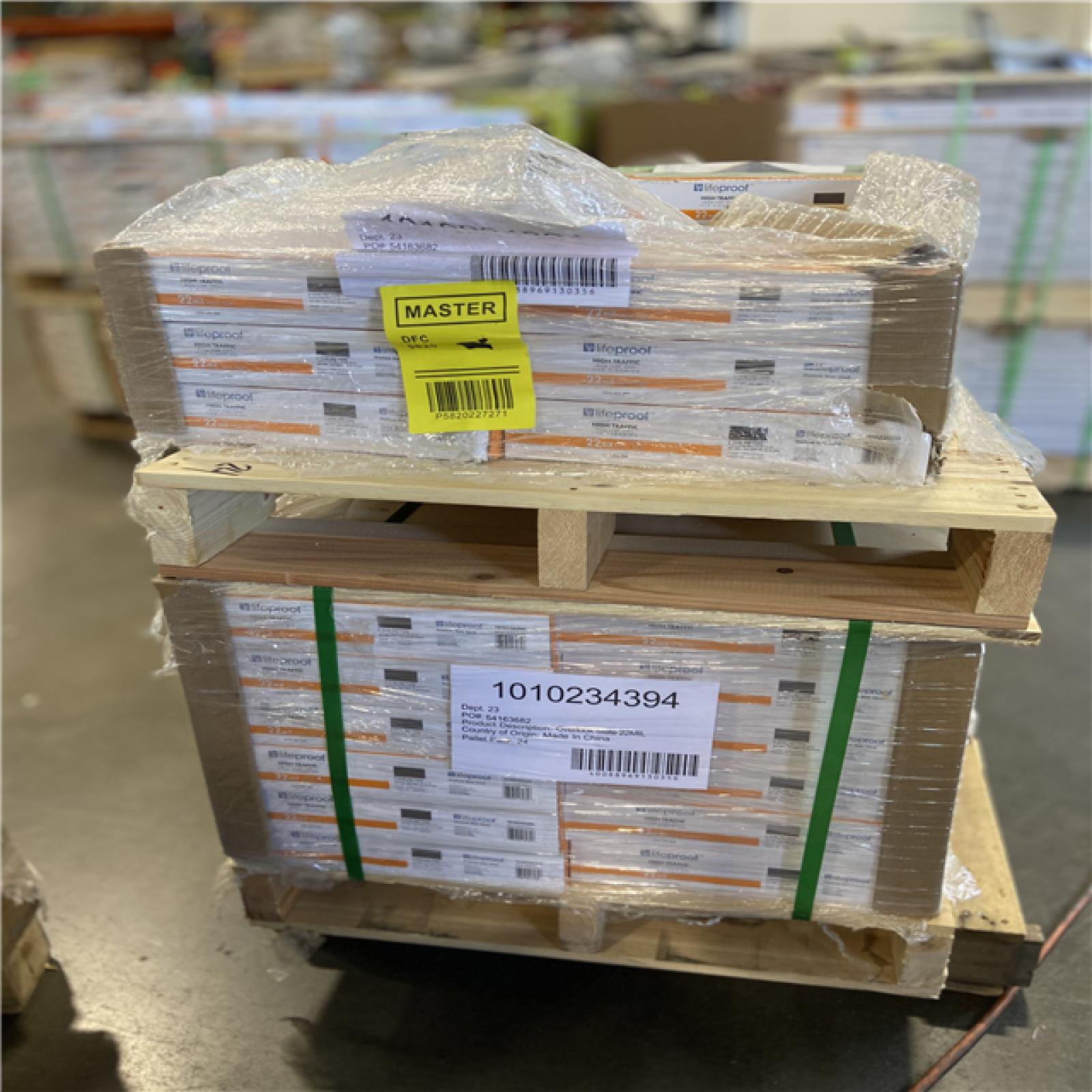DALLAS LOCATION - Lifeproof Overlook Slate 22 MIL x 11.9 in. W x 23.8 in. L Click Lock Waterproof Vinyl Tile Flooring (17.7 sqft/case) 38 CASES