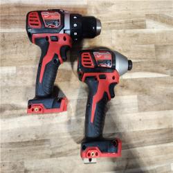 HOUSTON LOCATION - AS-IS Milwaukee M18 18V Lithium-Ion Cordless Drill Driver/Impact Driver Combo Kit