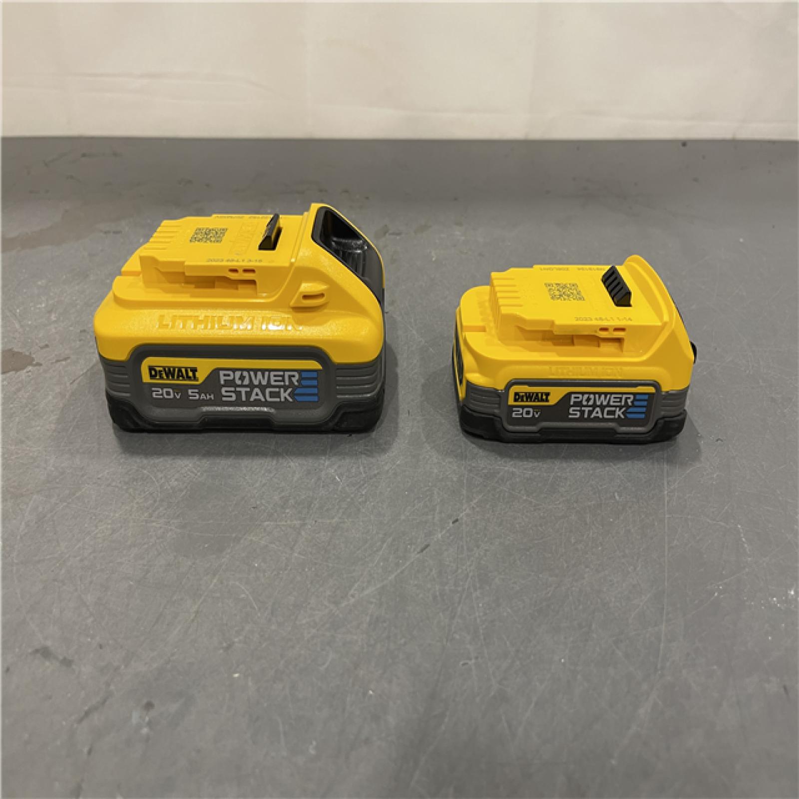 AS-IS - Dewalt Powerstack 20-Volt Lithium-Ion 5.0 Ah and 1.7 Ah Batteries and Charger