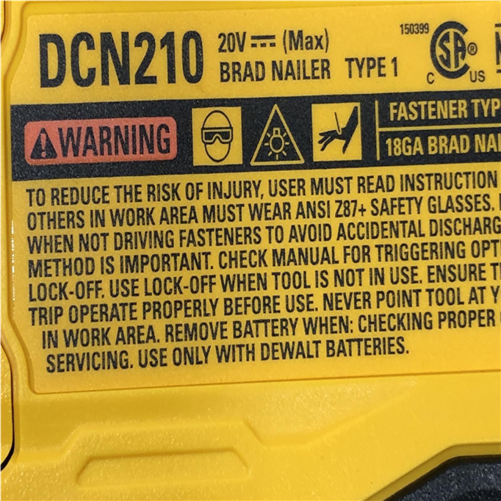AS-IS DEWALT 20V MAX XR 18 Gauge Cordless Brad Nailer (Tool Only)
