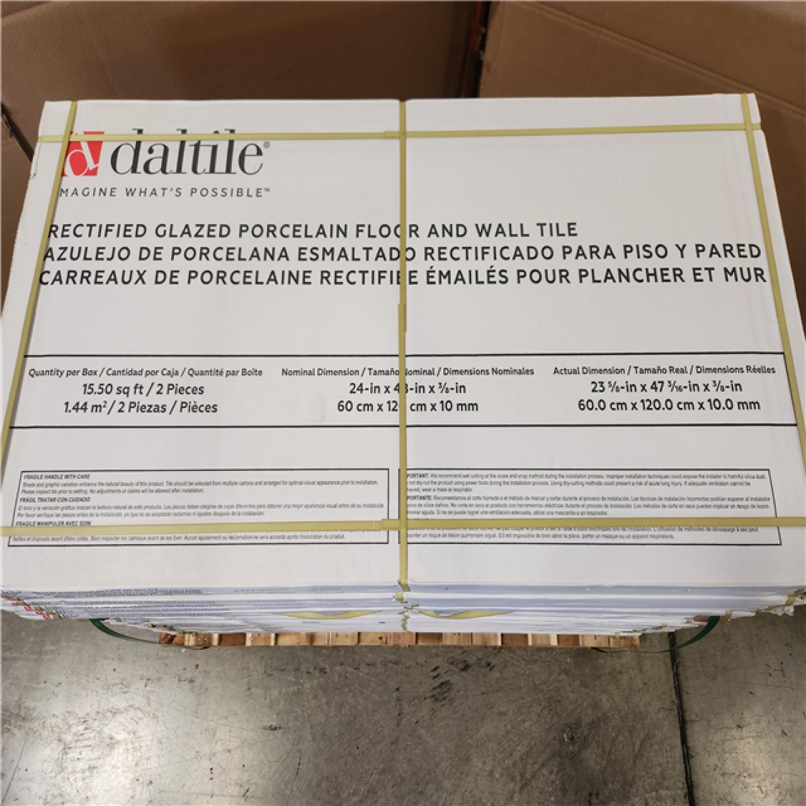 Phoenix Location NEW Daltile Wenrose Calacatta Topaz 24 in. x 48 in. Polished Porcelain Marble Look Floor and Wall Tile (496 sq. ft./32 case)