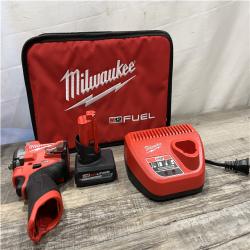 AS-IS Milwaukee FUEL 12V Li-Ion Brushless Cordless Stubby 3/8 in. Impact Wrench Kit