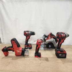 AS-IS- Milwaukee M18 18V Lithium-Ion Cordless 5 Tool Combo Kit