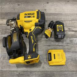 AS-IS DEWALT 20V MAX Lithium-Ion 15-Degree Electric Cordless Roofing Nailer Kit