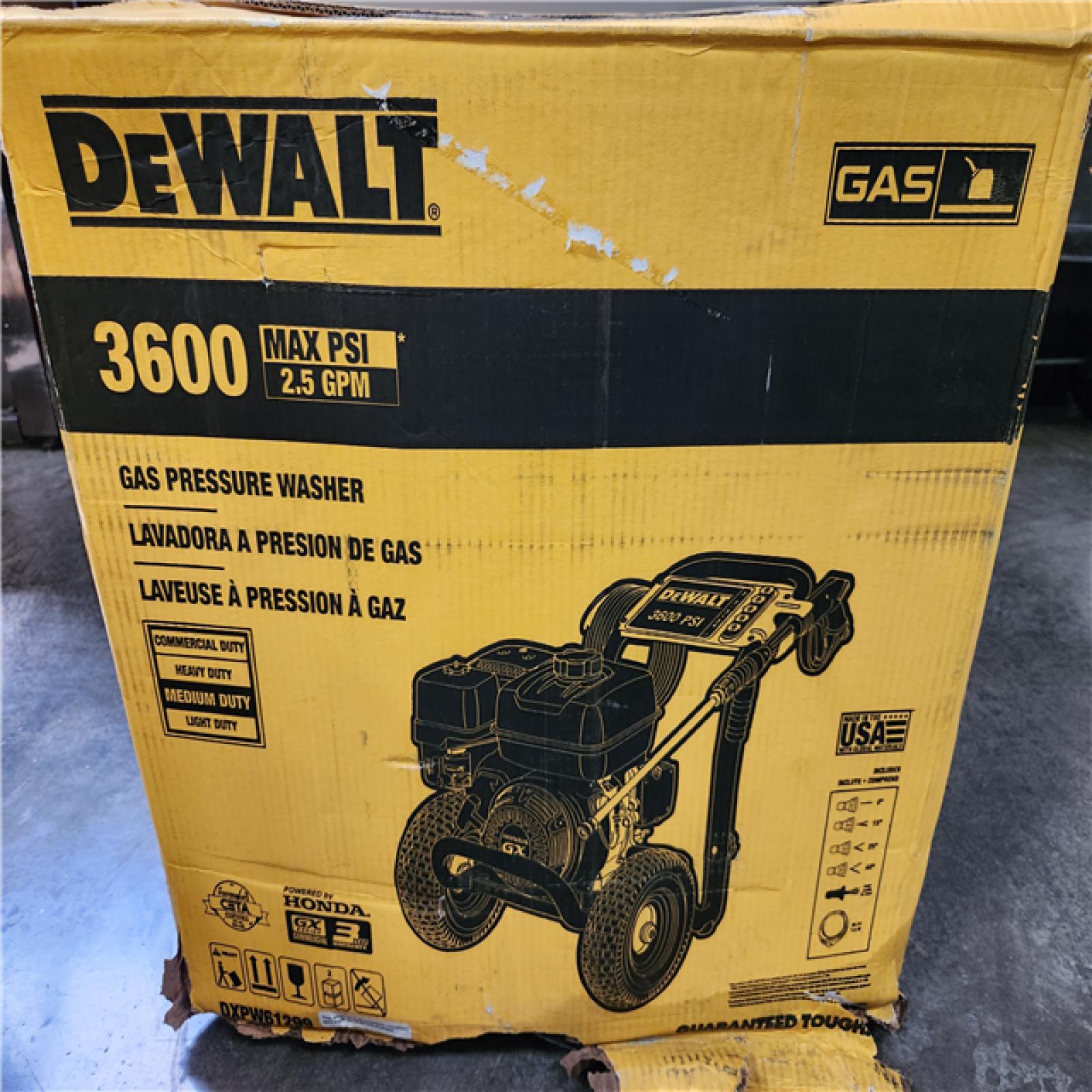 Phoenix AS-IS DEWALT 3600 PSI 2.5 GPM Cold Water Gas Professional Pressure Washer with HONDA GX200 Engine