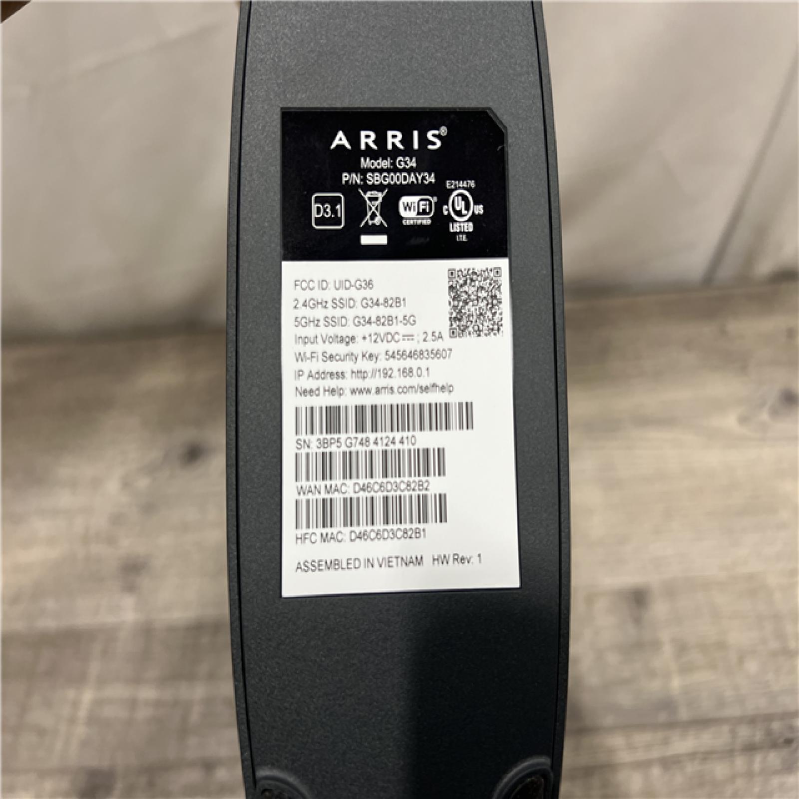 AS-IS ARRIS Surfboard G34 DOCSIS 3.1 Gigabit Cable Modem & Wi-Fi 6 Router