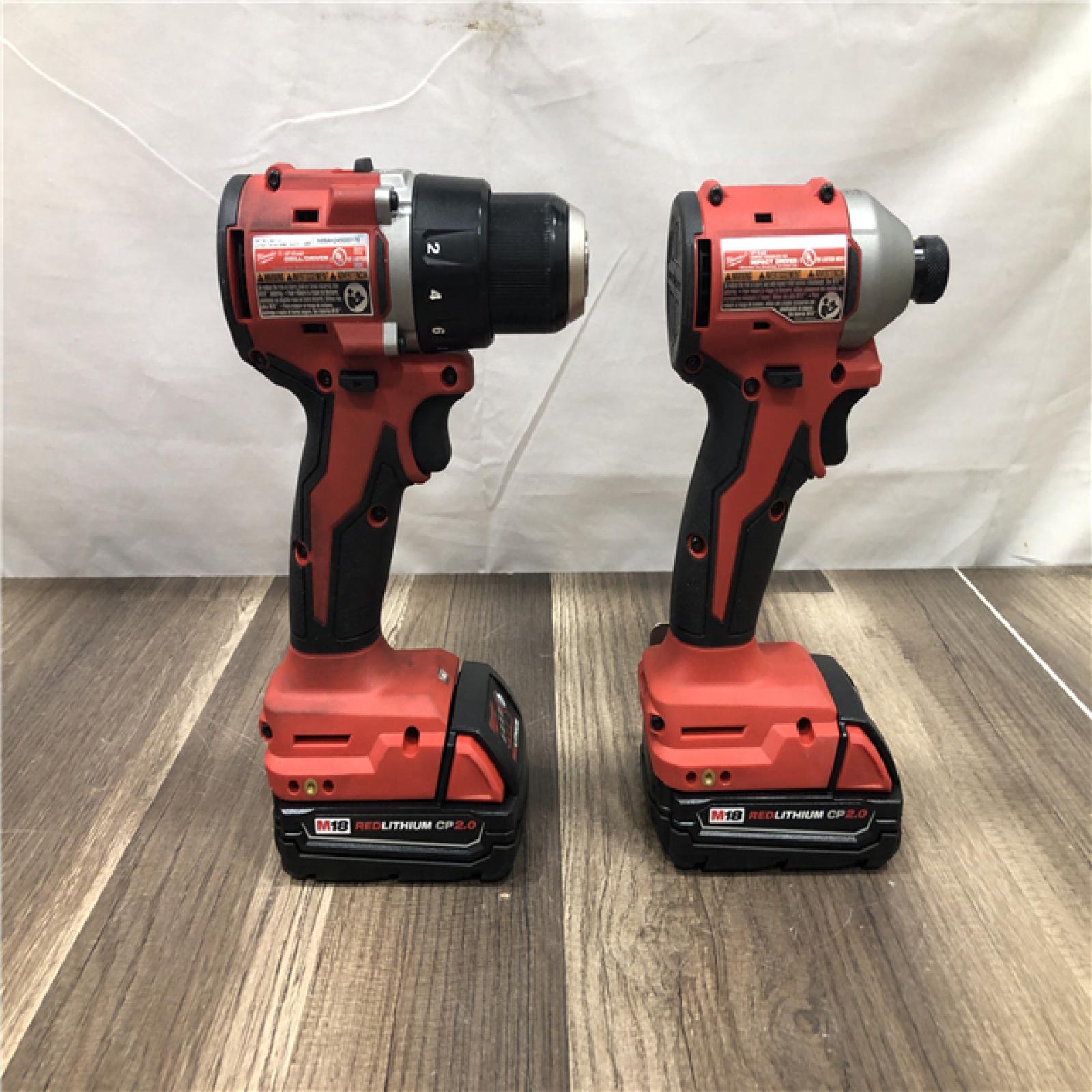AS-IS Milwaukee M18 18V Lithium-Ion Brushless Cordless Compact Drill/Impact Combo Kit