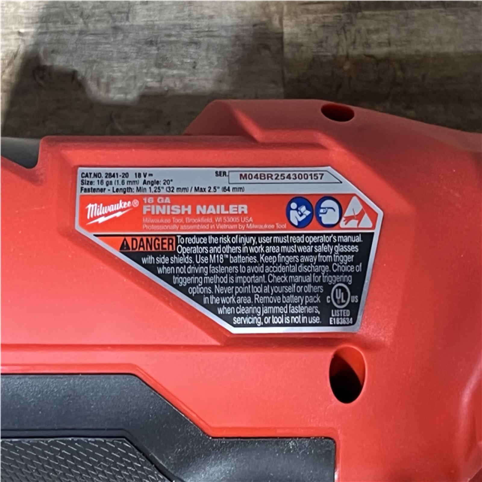 Houston Location AS-IS Milwaukee FUEL 18-Volt Lithium-Ion Brushless Cordless Gen II 16-Gauge Angled Finish Nailer (Tool-Only)